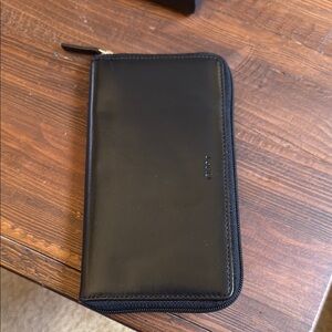 Lodis Black Leather Zip Wallet